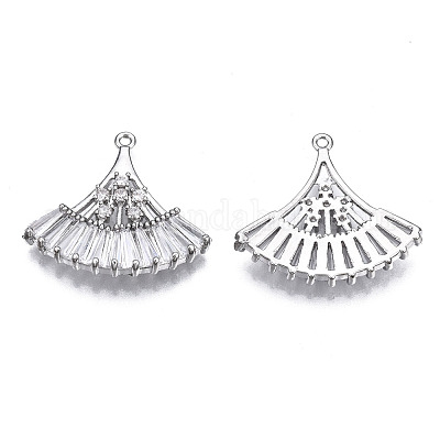 Латунные микропаве прозрачные подвески с фианитом ZIRC-S069-005P-1