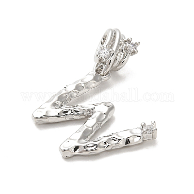 Реечное покрытие латунь микро паве кубический цирконий европейские подвески с подвесками KK-L210-015P-W-1