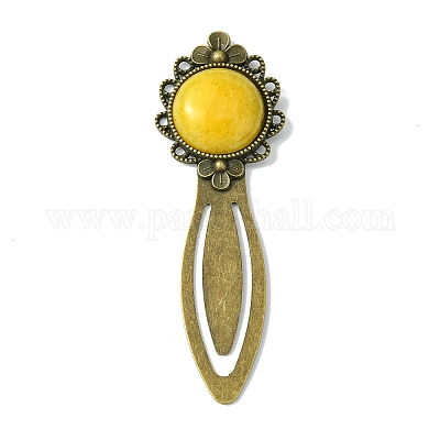 Смешанные круглые закладки из натуральных и синтетических драгоценных камней AJEW-JK00283-03-1