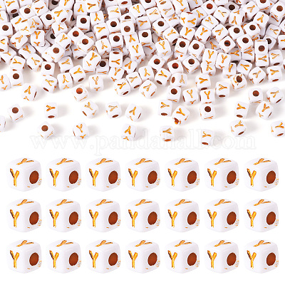 Непрозрачные акриловые бусины MACR-TAG0001-07Y-1