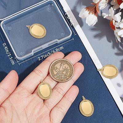 6 шт. подвеска-кабошон из нержавеющей стали 304 STAS-BBC0004-68G-1