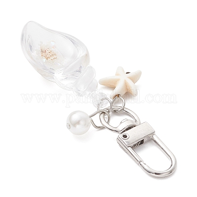 Светящиеся в темноте акриловые украшения в виде раковин HJEW-JM03290-03-1