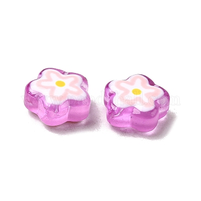 Стеклянные эмалевые бусины ручной работы GLAA-K070-03F-1