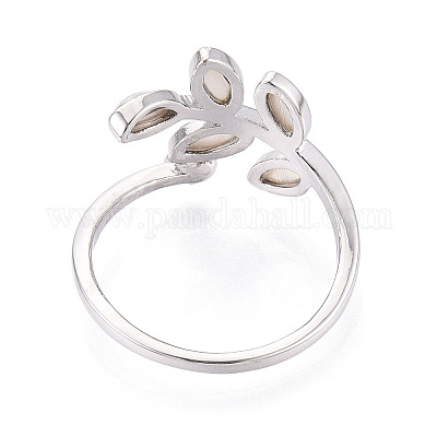 Закрепки для колец-манжет в форме листа из латуни KK-T076-63P-1