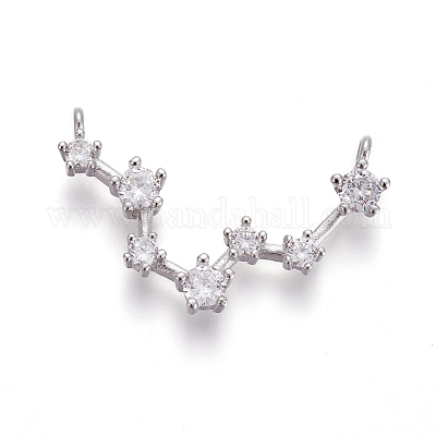 Латунные микро проложить кубического циркония подвески ZIRC-F099-20P-09-1