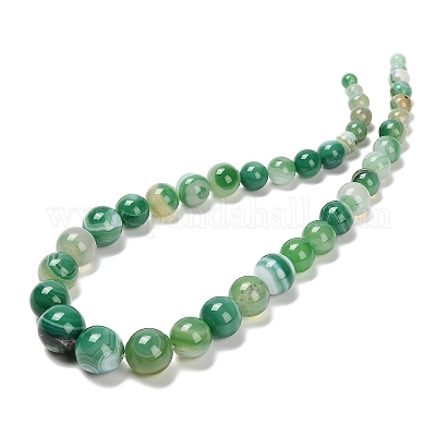 Нити из натуральных полосчатых бусин агата G-P589-A01-01E-1