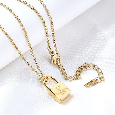 Ожерелья с подвесками из нержавеющей стали 304 Rolo NJEW-S444-01G-11-1