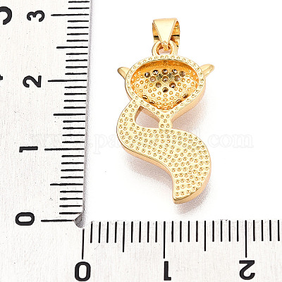 Латунные микропаве прозрачные подвески с фианитом KK-N268-15G-1