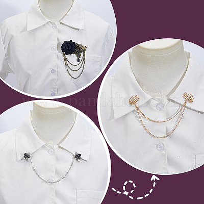 3 шт. 3 броши-цепочки в готическом стиле из сплава&nbsp;JEWB-GA0001-47-1