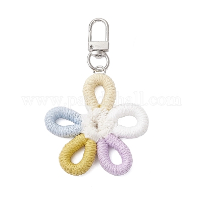 Полиэфирные украшения цветок подвеска HJEW-JM03961-02-1