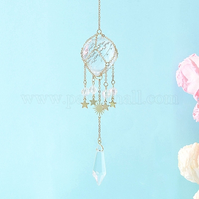 Стеклянные и акриловые конусные и круглые подвесные ловцы солнца HJEW-JM04570-01-1