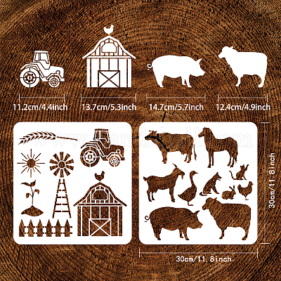 Drawing Stencils for Kids (8 pcs) // FARM ANIMALS