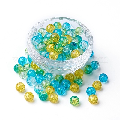 5 цвет спрей окрашены и выпечки окрашены хрустальные стеклянные бусины CCG-X0010-06-8mm-1