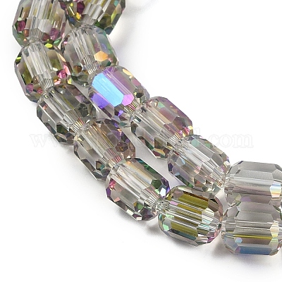 Стеклянные бусины с гальваническим покрытием  GLAA-G112-07B-1