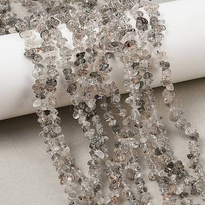 Нити бусин из натурального черного клубничного кварца G-B160-A03-1