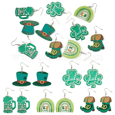 5 пара железных сережек-подвесок EJEW-TA00614-1