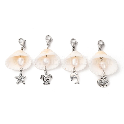 Подвески из сплава в тибетском стиле и ракушки HJEW-TA00343-1