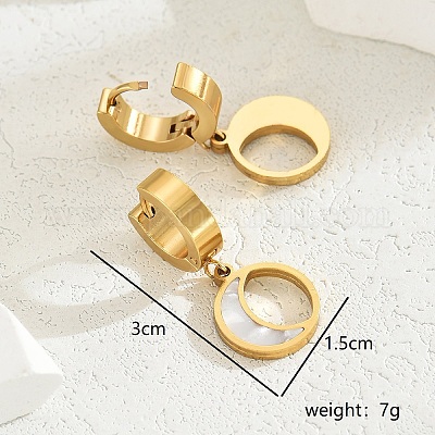 Элегантные серьги-кольца из нержавеющей стали 201 в форме луны XZ5381-1-1