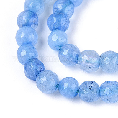 Окрашенные природные белый нефрит бисер пряди G-T139-4mm-60-16-1