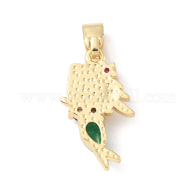 Латунные микро проложить кубического циркония подвески X-KK-P233-02G-1