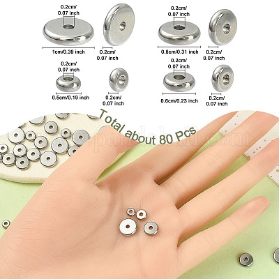 80 шт. 4 бусины из нержавеющей стали 304 STAS-YW0001-85-1