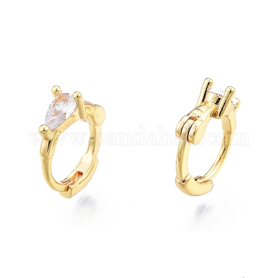 Серьги-капли из прозрачного кубического циркония EJEW-G322-02G-1