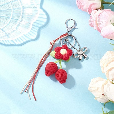 Брелки с цветами из хлопка KEYC-JKC01403-01-1