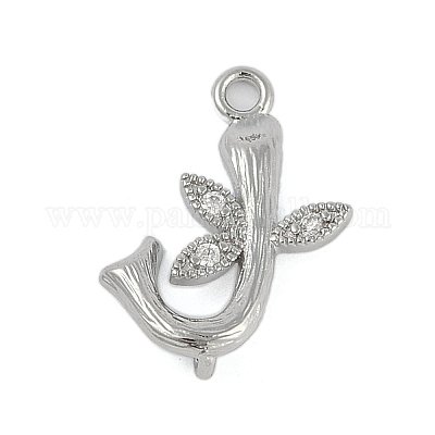 Латунные хрустальные стразы буквы звенья соединительные подвески&nbsp;KK-S395-06P-J-1