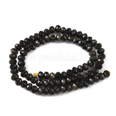 Натуральный золотистый блеск обсидиановых нитей борта G-D344-A12-1