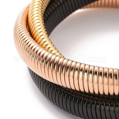 Браслет из переплетенных плоских цепей-змей из нержавеющей стали 304 BJEW-G642-01RG-1