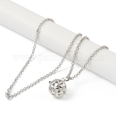 Ожерелья с подвесками из латуни со стразами NJEW-G089-03E-P-1