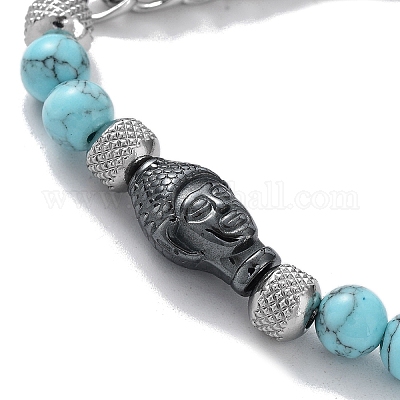 Круглые браслеты из бисера из натуральных и синтетических драгоценных камней BJEW-Q777-03-1