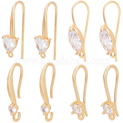 16 шт. 4 латунных крючка для сережек KK-BBC0012-53-1