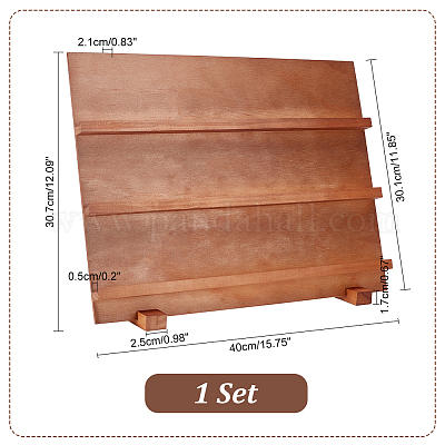 3-ярусные деревянные подставки для ювелирных изделий с наклонной спинкой FIND-WH0420-19A-1