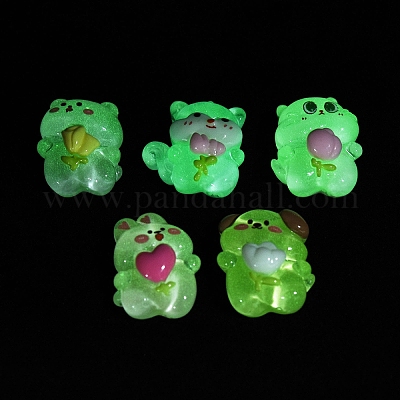 Светящиеся милые животные из полупрозрачной смолы декодируют кабошоны RESI-B024-05-1