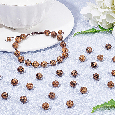 180 г натуральных бусин из дерева венге WOOD-CA0001-26B-1