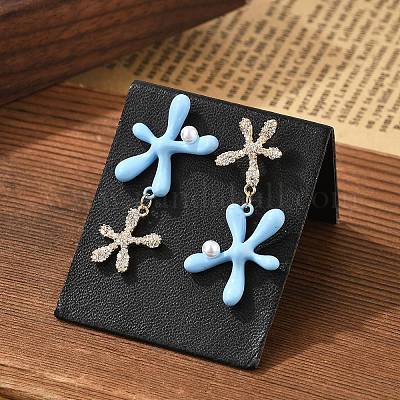 Латунь кубического циркония серьги стержня EJEW-D301-03G-01-1