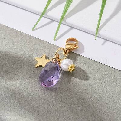 Стеклянные стеклянные подвески HJEW-JM00487-1