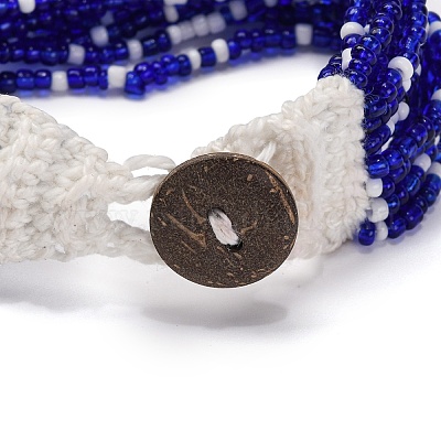 Многорядные браслеты из стеклянных бусин в стиле бохо для женщин BJEW-G720-01D-1