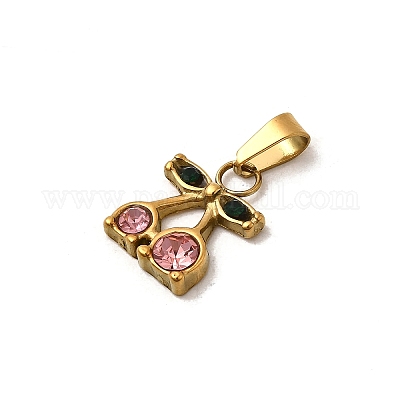 Подвески из нержавеющей стали 304 со стразами STAS-Z158-07G-02-1