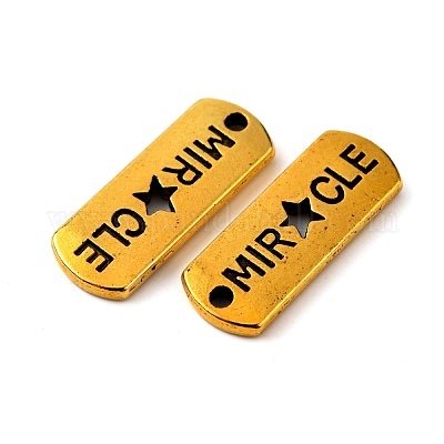 Тибетский стиль сплава прямоугольник с подвесками слов чудо TIBEP-Q043-068AG-RS-1