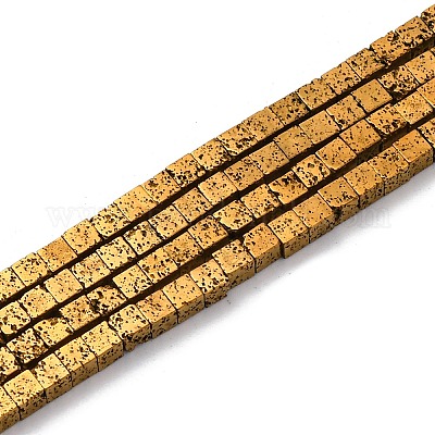 Гальванические бусины из натуральной лавы G-A256-B01-02B-1