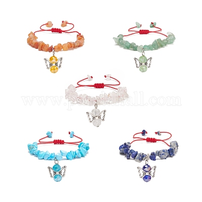 Плетеный браслет из бисера с кристаллами драгоценных камней BJEW-JB08632-1