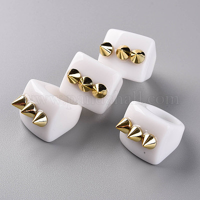 Непрозрачные акриловые кольца на палец RJEW-T010-12-1