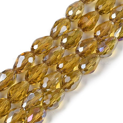 Прозрачные стеклянные бусины гальваническим пряди EGLA-N013-T10mm-B08-1