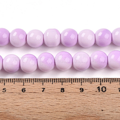 Выпечка окрашенные стеклянные бусины пряди X1-DGLA-N012-10mm-02-1