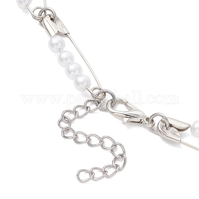 Комплекты из круглых акриловых подвесных серег и ожерелий с имитацией жемчуга SJEW-JS01363-1