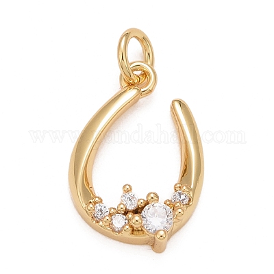 Подвески из латуни с покрытием из прозрачного кубического циркония KK-M229-30G-1