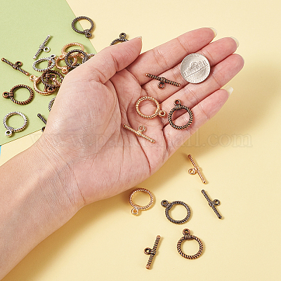 Сплавочные застежка тоггл тибетского стиля PALLOY-TA0020-01-1