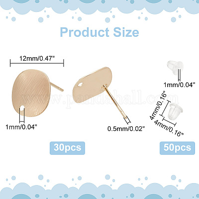 30 шт. латунные серьги-гвоздики KK-DC0001-27-1